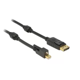   Delock Kábel mini Displayport 1.2-dugós csatlakozó csavarral > Displayport-csatlakozódugó 4K (DL-83721)