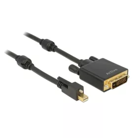   Delock Kábel mini Displayport 1.2-dugós csatlakozó csavarral > DVI-csatlakozódugó 4K aktív fekete 3m (DL-83727)