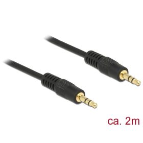  Delock Stereo Jack kábel 3.5 mm 3 pin apa > apa 2 m fekete (DL-83746)
