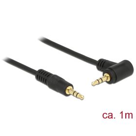  Delock Stereo Jack kábel 3.5 mm 3 pin apa > apa 1 m 90  fekete (DL-83754)