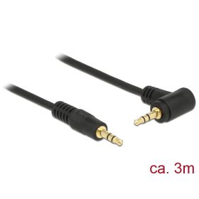   Delock Stereo Jack kábel 3.5 mm 3 pin apa > apa 3 m 90  fekete (DL-83758)