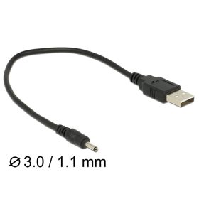   Delock kábel USB Type-A dugó tápegység > DC 3,0 x 1,1 mm-es apa 27 cm (DL-83793)