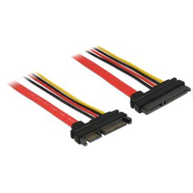   Delock Bovítokábel, SATA, 6 Gb/s, 22 tus csatlakozó > SATA 22 tus aljzat (5 V + 12 V), 10 cm (DL-83802)