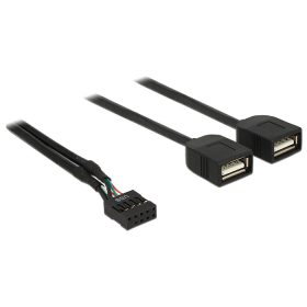   Delock USB kábel tűfejes anya > 2 x USB 2.0 A-típusú anya 40 cm (DL-83823)