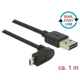   Delock Kábel, EASY-USB 2.0-s A-típusú csatlakozódugó > EASY-USB 2.0-s Micro-B típusú csatlakozódugó, (DL-83848)