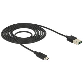   Delock Kábel, EASY-USB 2.0-s A csatlakozó > EASY-USB 2.0-s Micro-B csatlakozó 2 m, fekete (DL-83850)