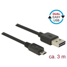   Delock Kábel, EASY-USB 2.0-s A-típusú csatlakozódugó > EASY-USB 2.0-s Micro-B típusú csatlakozódugó, (DL-83851)