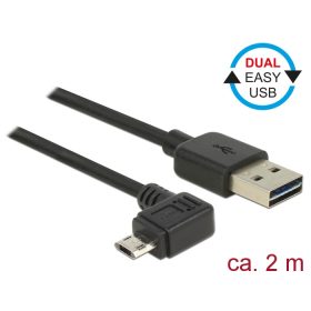  Delock Kábel, EASY-USB 2.0-s A-típusú csatlakozódugó > EASY-USB 2.0-s Micro-B típusú csatlakozódugó, (DL-83853)