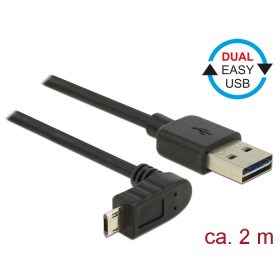   Delock Kábel, EASY-USB 2.0-s A-típusú csatlakozódugó > EASY-USB 2.0-s Micro-B típusú csatlakozódugó, (DL-83856)