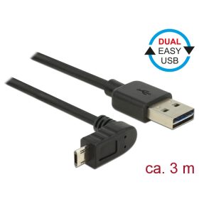   Delock Kábel, EASY-USB 2.0-s A-típusú csatlakozódugó > EASY-USB 2.0-s Micro-B típusú csatlakozódugó, (DL-83857)