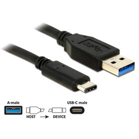   Delock Kábel USB 10 Gbps (USB 3.1, Gen 2), A típusú csatlakozódugó > USB Type-C 0,5 m hosszú fekete (DL-83869)