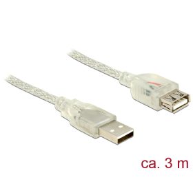   Delock USB 2.0-s bővítőkábel A-típusú csatlakozódugóval > USB 2.0-s, A-típusú csatlakozóhüvellyel, 3 (DL-83884)