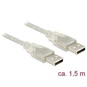   Delock USB 2.0-s kábel A-típusú csatlakozódugóval > USB 2.0-s, A-típusú csatlakozódugóval, 1,5 m, át (DL-83888)