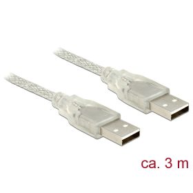   Delock USB 2.0-s kábel A-típusú csatlakozódugóval > USB 2.0-s, A-típusú csatlakozódugóval, 3 m, átte (DL-83890)