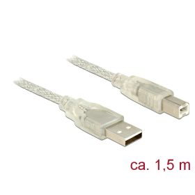   Delock USB 2.0-s kábel A-típusú csatlakozódugóval > USB 2.0-s, B-típusú csatlakozódugóval, 1,5 m (DL-83893)