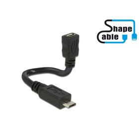   Delock kábel USB 2.0 Micro-B apa > USB 2.0 Micro-B anya OTG ShapeCable 0,15 m (DL-83923)