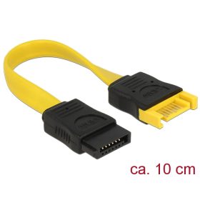   Delock SATA 6 Gb/s-s bővítőkábel csatlakozódugóval > SATA-s, csatlakozóhüvellyel, 10 cm, sárga (DL-83948)