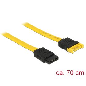   Delock SATA 6 Gb/s-s bővítőkábel csatlakozódugóval > SATA-s, csatlakozóhüvellyel, 70 cm, sárga (DL-83950)