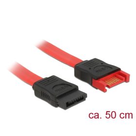   Delock SATA 6 Gb/s-s bővítőkábel csatlakozódugóval > SATA-s, csatlakozóhüvellyel, 50 cm, piros (DL-83954)