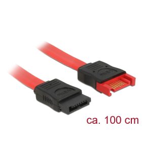   Delock SATA 6 Gb/s-s bővítőkábel csatlakozódugóval > SATA-s, csatlakozóhüvellyel, 100 cm, piros (DL-83956)