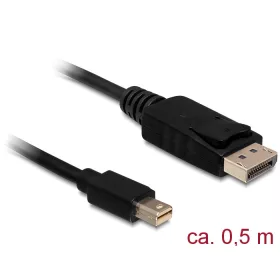   Delock Kábel Mini Displayport 1.2 dugó > Displayport dugó 4K 60 Hz 0,5 m (DL-83984)
