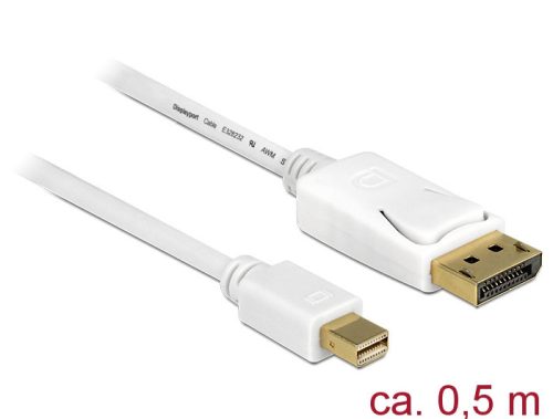 Delock Kábel Mini Displayport 1.2 dugó > Displayport dugó 4K 60 Hz 0,5 m