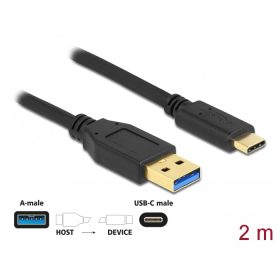   Delock SuperSpeed USB (USB 3.2 Gen 1) kábel A-típusú - USB Type-C  csatlakozó végekkel 2 m (DL-84004)