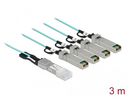 Delock Aktív optikai kábel QSFP+ > 4 x SFP+ 3 m