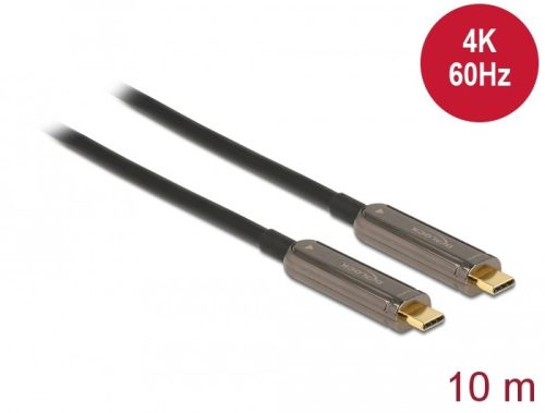 Delock Aktív optikai video kábel USB-C  csatlakozóval 4K 60 Hz 10 m hosszú