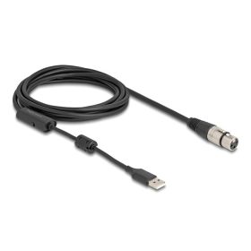   Delock Magas felbontású audio analóg - digitális átalakító kábel XLR 3 tű   A típusú USB 3 m (DL-84178)