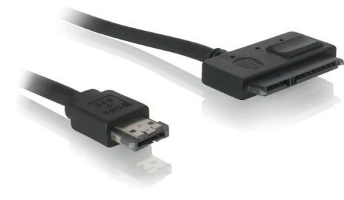 Delock Power Over eSATA   22 tűs SATA átalakító kábel, 0,5 m.