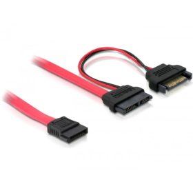   Delock Slim SATA 13 tűs - 7 tűs SATA + SATA táp kábel (DL-84418)