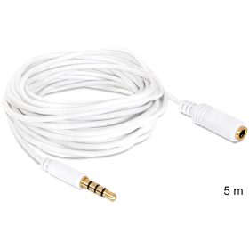   Delock audio sztereo Jack 3.5 mm apa / anya IPho 4 pin kábel, 5 m (DL-84484)
