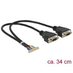   Delock csatlakozókábel 40 tűs 1,25 mm > 2 x VGA (DL-84710)