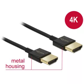   Delock nagy sebességű HDMI kábel Ethernethez - HDMI-A apa > HDMI-A apa 3D 4K 2 m Slim Premium (DL-84773)