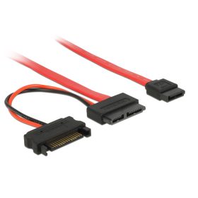   Delock Slim SATA kábel Vékony SATA anya > SATA 7 tűs + SATA 15 tűs 5 V 30 cm (DL-84800)