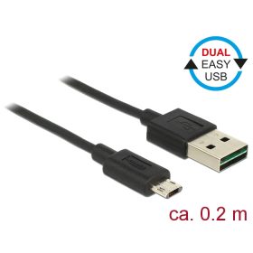   Delock Kábel, EASY-USB 2.0-s A-típusú csatlakozódugó > EASY-USB 2.0-s Micro-B típusú csatlakozódugó, (DL-84804)