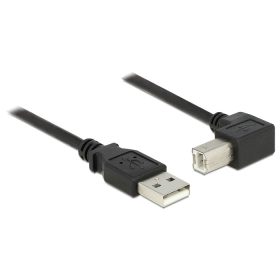   Delock USB 2.0-s kábel A-típusú dugó > USB 2.0 B-típusú dugó derékszögű 0,5 m fekete (DL-84809)