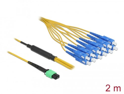 Delock Optikai szálkábel MPO anya - 12 x SC Simplex apa, egyszerű módozat, 9/125  m, 2 m hosszú