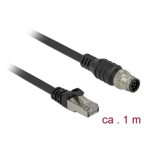   Delock RJ45 csatlakozót és M12 csatlakozót összekötő kábel 8 tűs A kódolt Cat.5e SFTP 1 m hosszú (DL-84922)