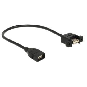   Delock kábel USB 2.0 Type-A anya > USB 2.0 Type-A anya panelre szerelhető 25 cm (DL-85105)