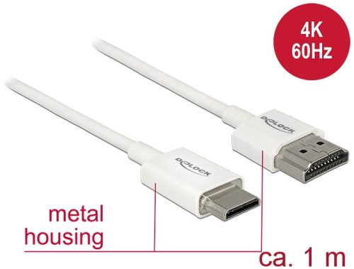 Delock Kábel Nagysebességű HDMI Ethernettel - HDMI-A-csatlakozódugó > HDMI Mini-C-csatlakozódugó, 3D