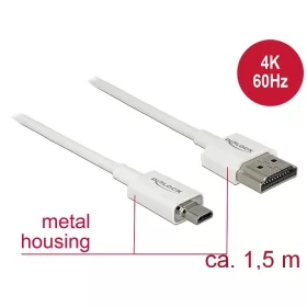   Delock Kábel Nagysebességű HDMI Ethernettel - HDMI-A-csatlakozódugó > HDMI Micro-D-csatlakozódugó, 3 (DL-85150)