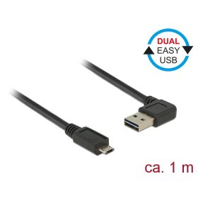   Delock Kábel, EASY-USB 2.0-s A- típusú csatlakozódugó, ívelt bal / jobb > EASY-USB 2.0-s B-típusú cs (DL-85165)