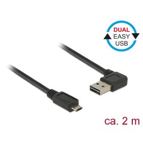   Delock Kábel, EASY-USB 2.0-s A- típusú csatlakozódugó, ívelt bal / jobb > EASY-USB 2.0-s B-típusú cs (DL-85166)