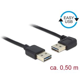   Delock Kábel, EASY-USB 2.0-s A- típusú csatlakozódugó > EASY-USB 2.0-s-A-típusú csatlakozódugó, ível (DL-85176)