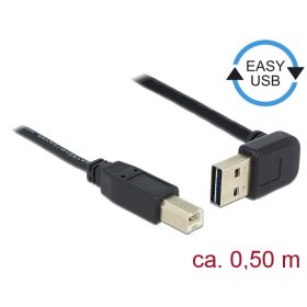   Delock Kábel EASY-USB 2.0-s A típusú csatlakozódugó, ívelt felfelé / lefelé > USB 2.0-s B-típusú csa (DL-85183)