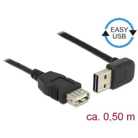   Delock Bővítő kábel EASY-USB 2.0-s A típusú csatlakozódugó, ívelt felfelé / lefelé > USB 2.0 A-típus (DL-85185)