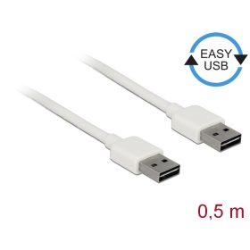   Delock Kábel, EASY-USB 2.0-s A-típusú csatlakozódugó > EASY-USB 2.0-s A-típusú csatlakozódugó, 0,5 m (DL-85192)
