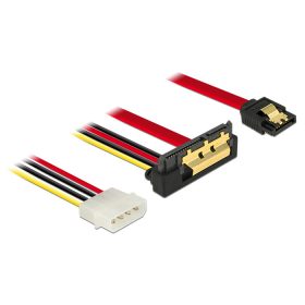   Delock SATA-kábel, 6 Gb/s, 7 tus csatlakozóhüvely + 4 tus Molex-csatlakozódugó > 22 tus SATA-csatlak (DL-85231)